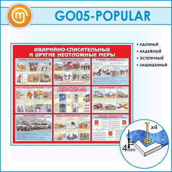 Стенд «Аварийно-спасательные и другие неотложные меры» (GO-05-POPULAR)